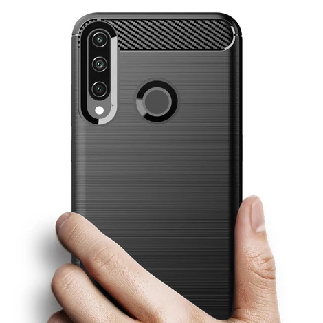 Carbon Case Flexible Cover TPU Case for Huawei Y6p black
