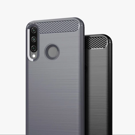 Carbon Case Flexible Cover TPU Case for Huawei Y6p black