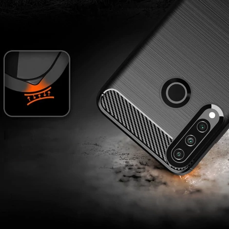 Carbon Case Flexible Cover TPU Case for Huawei Y6p black
