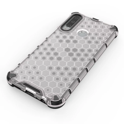 Honeycomb Case armor cover with TPU Bumper for Huawei Y6p transparent
