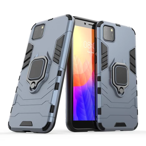 Ring Armor Case Kickstand Tough Rugged Cover for Huawei Y5p blue