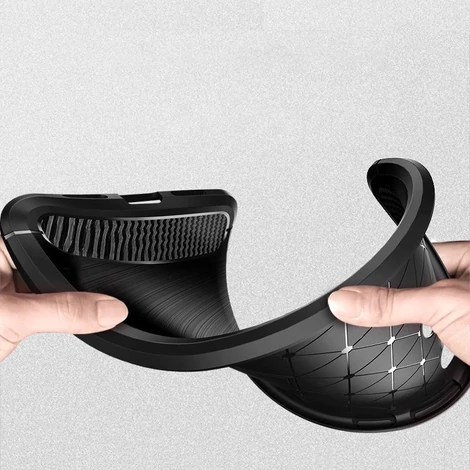 Carbon Case Flexible Cover TPU Case for iPhone 12 mini black