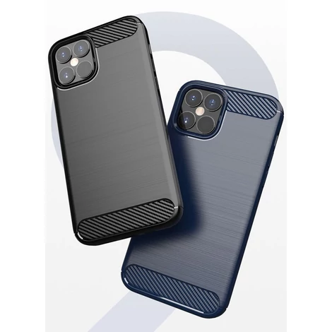 Carbon Case Flexible Cover TPU Case for iPhone 12 Pro Max black