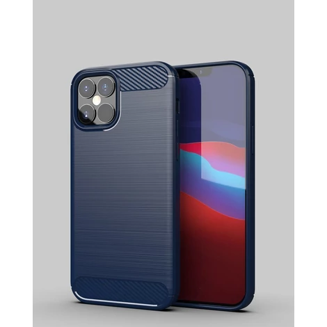 Carbon Case flexible cover for iPhone 12 Pro Max blue