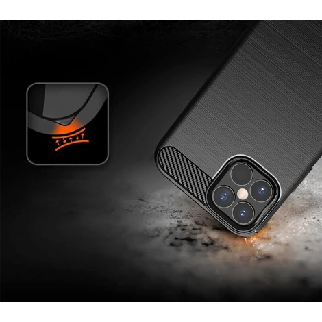 Carbon Case flexible cover for iPhone 12 Pro Max blue