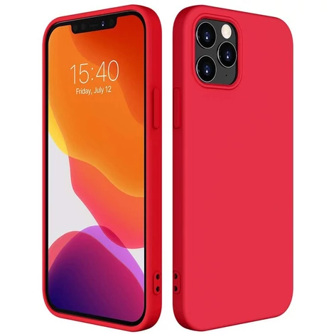 Silicone Case Soft Flexible Rubber Cover for iPhone 12 Pro Max red