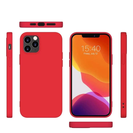 Silicone Case Soft Flexible Rubber Cover for iPhone 12 Pro Max red