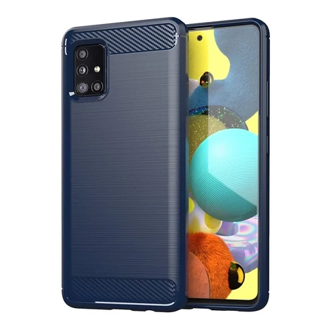 Carbon Case Flexible Cover TPU Case for Samsung Galaxy M31s blue