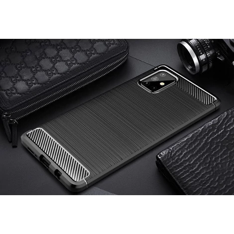 Carbon Case Flexible Cover TPU Case for Samsung Galaxy M31s blue
