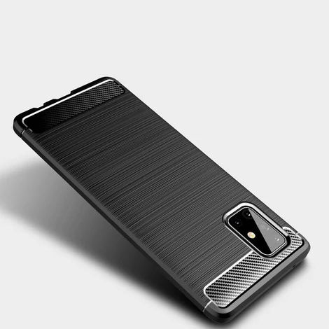 Carbon Case Flexible Cover TPU Case for Samsung Galaxy M31s blue