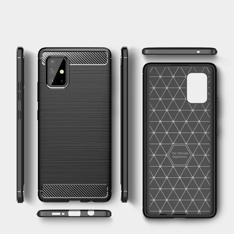 Carbon Case Flexible Cover TPU Case for Samsung Galaxy M31s blue