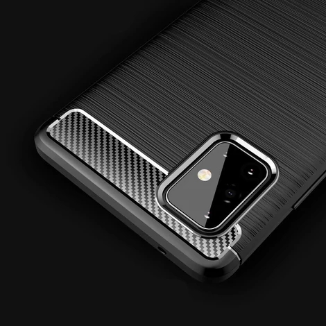 Carbon Case Flexible Cover TPU Case for Samsung Galaxy M31s blue