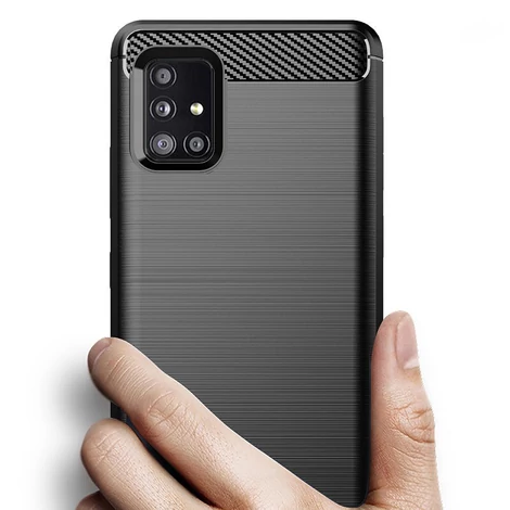 Carbon Case Flexible Cover TPU Case for Samsung Galaxy M31s blue