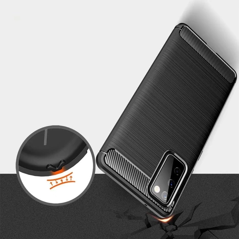 Carbon Case Flexible Cover Sleeve for Samsung Galaxy S20 FE 5G black