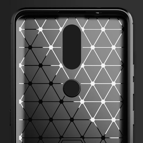 Carbon Case Flexible Cover TPU Case for Nokia 2.4 black