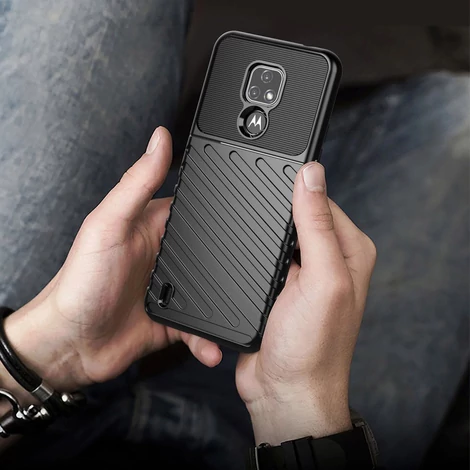 Thunder Case flexible armored cover for Motorola Moto E7 black