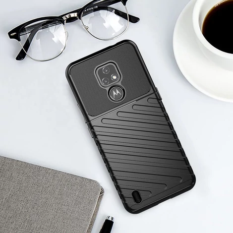 Thunder Case flexible armored cover for Motorola Moto E7 black