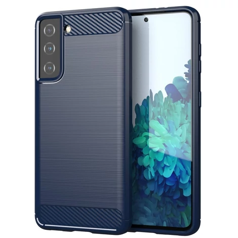 Carbon Case Flexible Cover TPU Case for Samsung Galaxy S21 5G blue