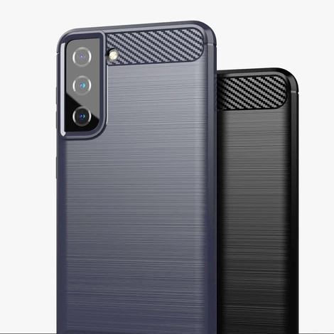 Carbon Case Flexible Cover TPU Case for Samsung Galaxy S21 5G blue