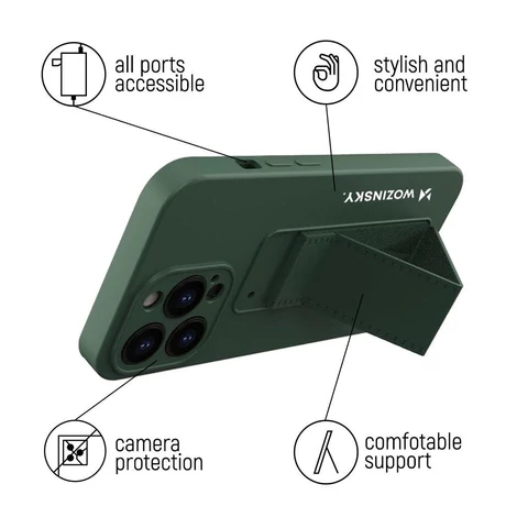 Wozinsky Kickstand Case silicone stand cover for Samsung Galaxy M51 black