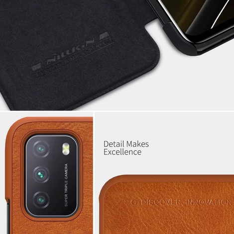Nillkin Qin original leather case cover for Xiaomi Poco M3 black