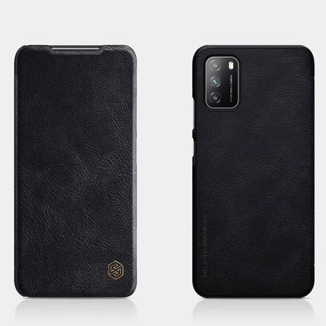 Nillkin Qin original leather case cover for Xiaomi Poco M3 black