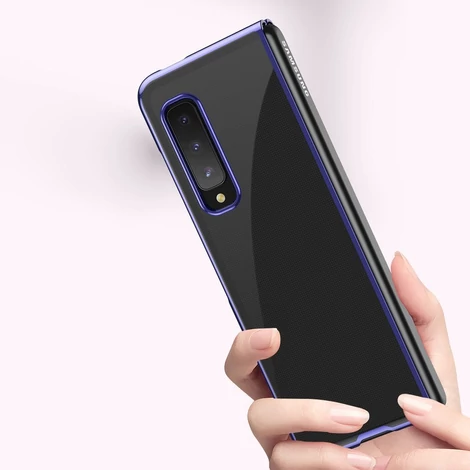 Plating Case hard case Electroplating frame Cover for Samsung Galaxy Fold black