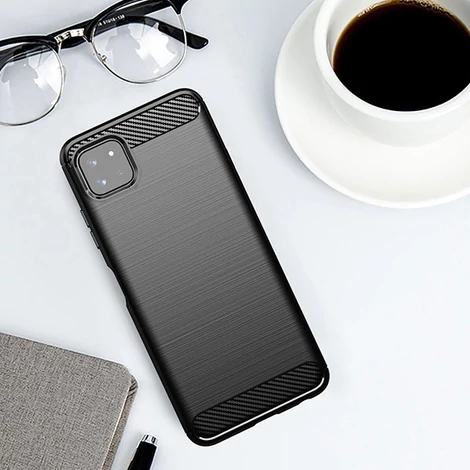 Carbon Case Flexible TPU Cover for Samsung Galaxy A22 5G black