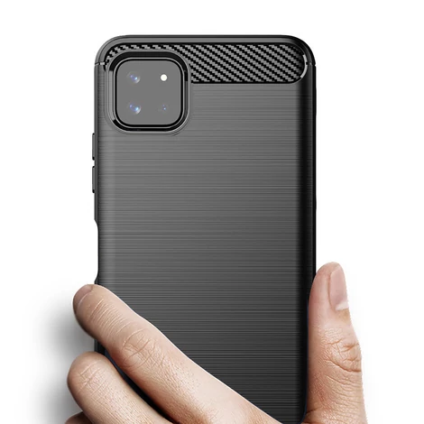 Carbon Case Flexible TPU Cover for Samsung Galaxy A22 5G black