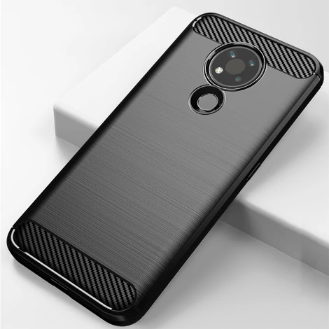 Carbon Case Flexible Cover Sleeve for Nokia 3.4 black