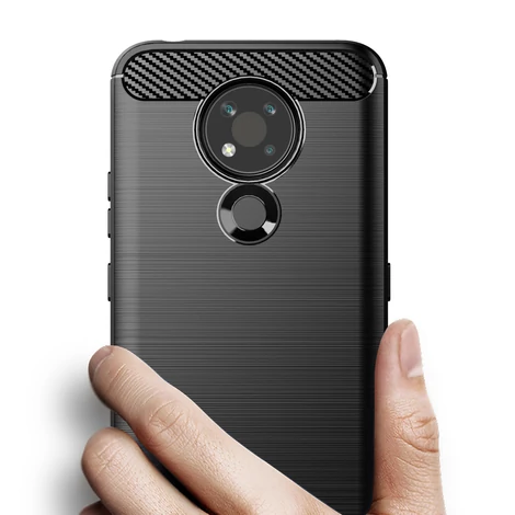 Carbon Case Flexible Cover Sleeve for Nokia 3.4 black