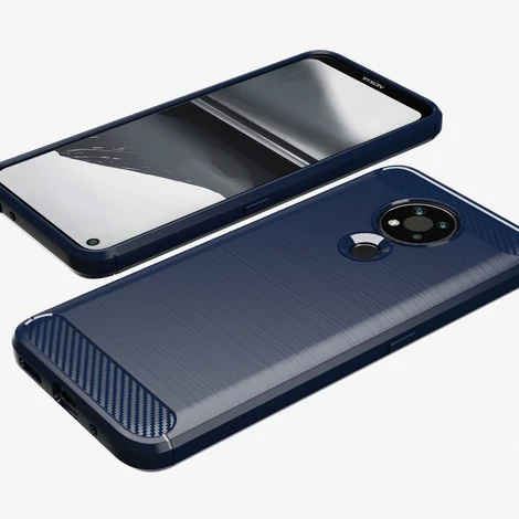 Carbon Case Flexible Cover Sleeve for Nokia 3.4 black