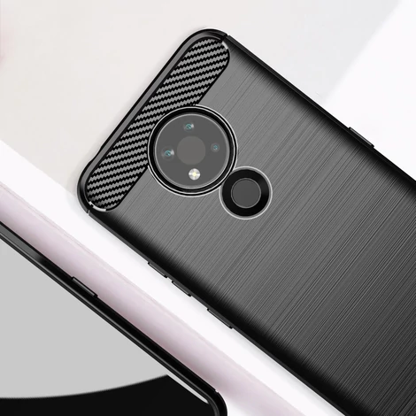 Carbon Case Flexible Cover Sleeve for Nokia 3.4 black