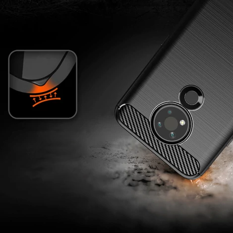 Carbon Case Flexible Cover Sleeve for Nokia 3.4 black