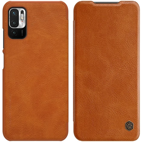 Nillkin Qin leather holster cover for Xiaomi Redmi Note 10 5G brown