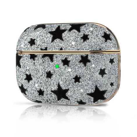 Kingxbar Black Star Case shiny glitter crystal case for AirPods Pro black