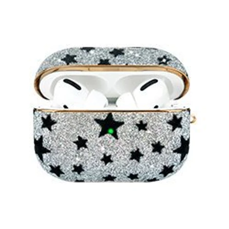 Kingxbar Black Star Case shiny glitter crystal case for AirPods Pro black