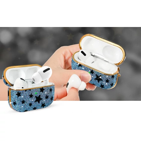 Kingxbar Black Star Case shiny glitter crystal case for AirPods Pro black