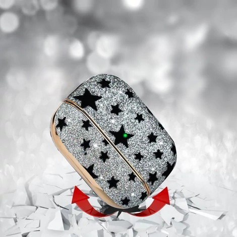 Kingxbar Black Star Case shiny glitter crystal case for AirPods Pro black