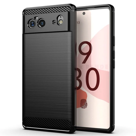 Carbon Case Flexible cover for Google Pixel 6 black