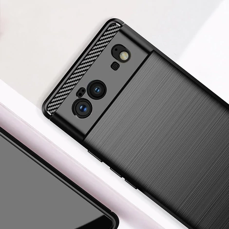 Carbon Case Flexible cover for Google Pixel 6 black