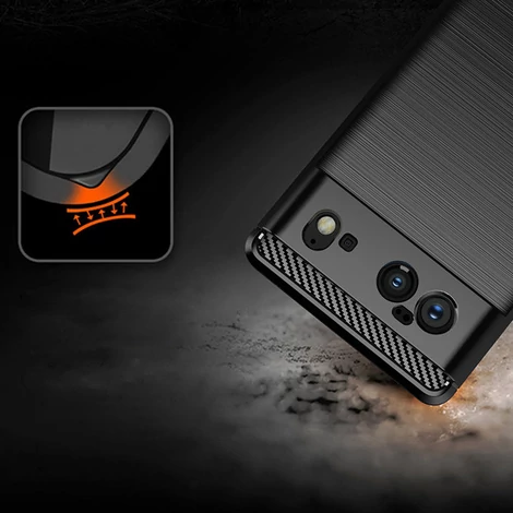 Carbon Case Flexible cover for Google Pixel 6 black