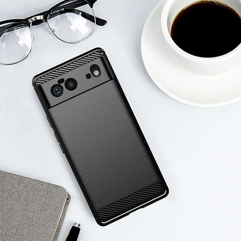 Carbon Case Flexible cover for Google Pixel 6 black