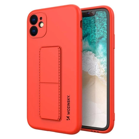 Wozinsky Kickstand Case Silicone Stand Cover for Samsung Galaxy A12 Red