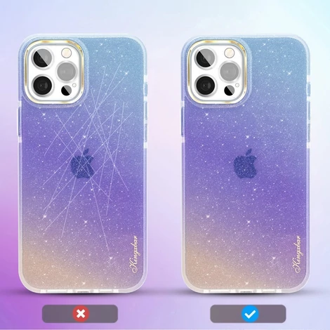 Kingxbar Ombre Case Back Cover for iPhone 12 Pro Max Blue-violet
