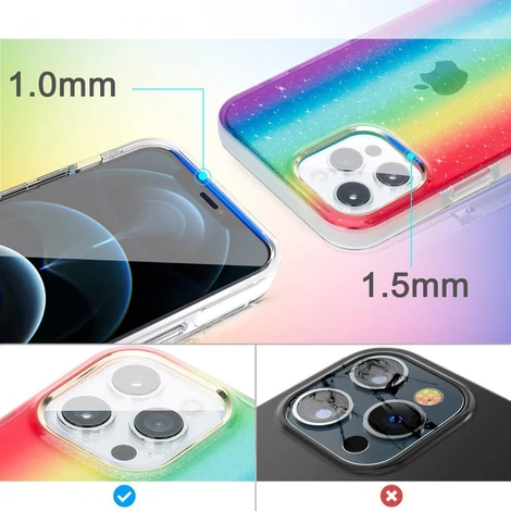 Kingxbar Ombre Case Back Cover for iPhone 12 Pro / iPhone 12 multicolour