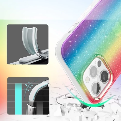 Kingxbar Ombre Case Back Cover for iPhone 12 Pro / iPhone 12 multicolour