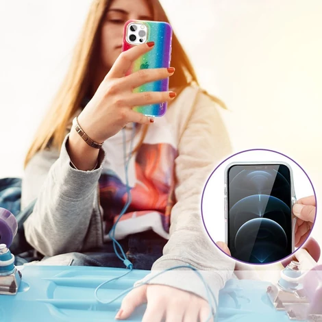 Kingxbar Ombre Case Back Cover for iPhone 12 Pro / iPhone 12 multicolour
