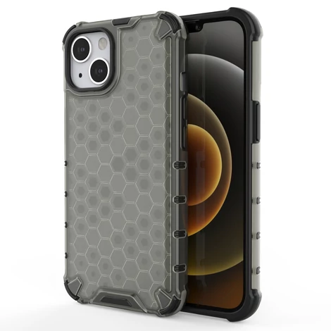 Honeycomb armored case with a gel frame iPhone 13 black