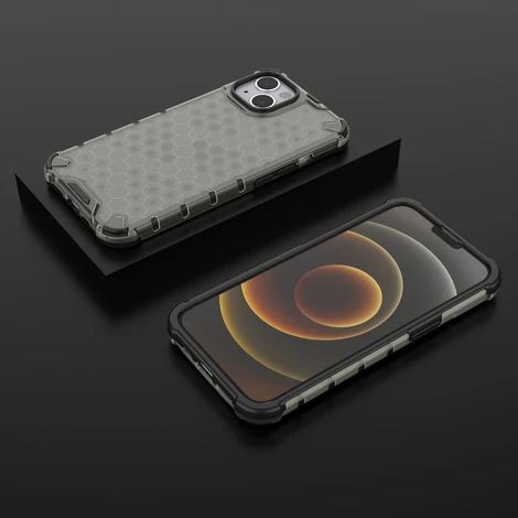 Honeycomb armored case with a gel frame iPhone 13 black